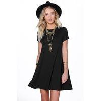 Open Back Swing Dress - black