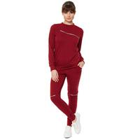 oprah zip jogging suit wine