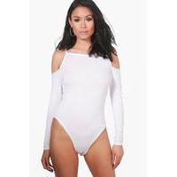 Open Shoulder Bodysuit - white