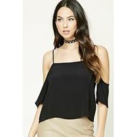 open shoulder crop top