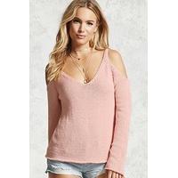 Open-Shoulder Ribbed Top