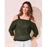 Open Knit Cold Shoulder Jumper