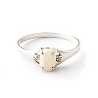 opal and diamond desire ring 045ct in 9ct white gold