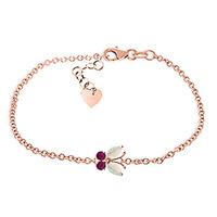 Opal and Ruby Adjustable Butterfly Bracelet 0.6ctw in 9ct Rose Gold