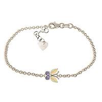 Opal and Tanzanite Adjustable Butterfly Bracelet 0.6ctw in 9ct White Gold