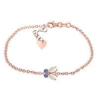 Opal and Tanzanite Adjustable Butterfly Bracelet 0.6ctw in 9ct Rose Gold