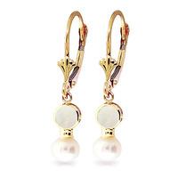 Opal and Pearl Drop Earrings 5.17ctw in 9ct Gold