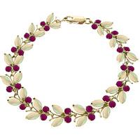 Opal and Ruby Butterfly Bracelet 12.0ctw in 9ct Gold