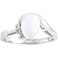 Opal and Diamond Belle Ring 0.77ct in 9ct White Gold