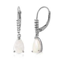 Opal and Diamond Belle Drop Earrings 1.55ctw in 9ct White Gold