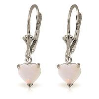 opal heart drop earrings 13ctw in 9ct white gold