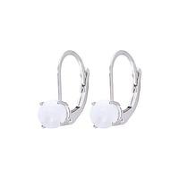 Opal Boston Drop Earrings 0.7ctw in 9ct White Gold