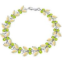 Opal and Peridot Butterfly Bracelet 12.0ctw in 9ct White Gold