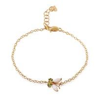 Opal and Peridot Adjustable Butterfly Bracelet 0.6ctw in 9ct Gold