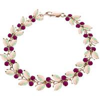 Opal and Ruby Butterfly Bracelet 12.0ctw in 9ct Rose Gold