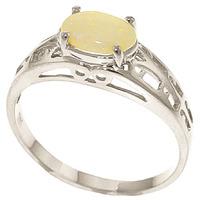 Opal Catalan Filigree Ring 0.45ct in 9ct White Gold