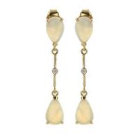 Opal and Diamond Drop Earrings 3.0ctw in 9ct Gold