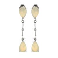 opal and diamond drop earrings 30ctw in 9ct white gold