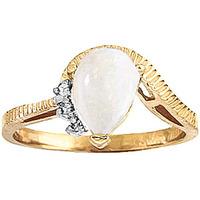 Opal and Diamond Belle Ring 0.77ct in 9ct Gold