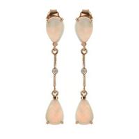 Opal and Diamond Drop Earrings 3.0ctw in 9ct Rose Gold