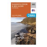 Ordnance Survey Explorer 385 Rannoch Moor & Ben Alder Map With Digital Version, Orange