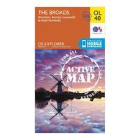 Ordnance Survey OL 40 Explorer The Broads Active Map, Orange