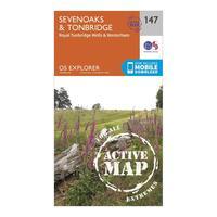 Ordnance Survey Explorer Active 147 Sevenoaks & Tonbridge Map With Digital Version, Orange