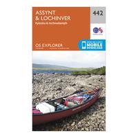 Ordnance Survey Explorer 442 Assynt & Lochinver Map With Digital Version, Orange