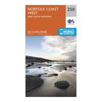 Ordnance Survey Explorer 250 Norfolk Coast West Map With Digital Version, Orange