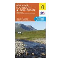 Ordnance Survey OL 50 Explorer Ben Alder, Loch Ericht & Loch Laggan Map, Orange