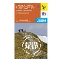 Ordnance Survey Active Explorer OL 47 Crieff, Comrie & Glen Artney Map, Orange