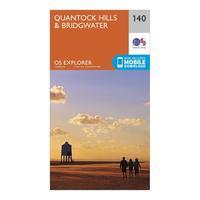Ordnance Survey Explorer 140 Quantock Hills & Bridgwater Map With Digital Version, Orange