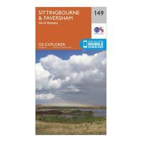 Ordnance Survey Explorer 149 Sittingbourne & Faversham Map With Digital Version, Orange