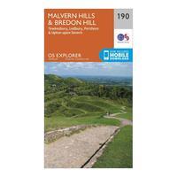 Ordnance Survey Explorer 190 Malvern Hills & Bredon Hill Map With Digital Version, Orange