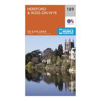 Ordnance Survey Explorer 189 Hereford & Ross-on-Wye Map With Digital Version, Orange