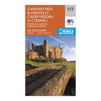 Ordnance Survey Explorer 177 Carmarthen & Kidwelly Map With Digital Version, Orange