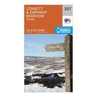Ordnance Survey Explorer 307 Consett & Derwent Reservoir Map With Digital Version, Orange