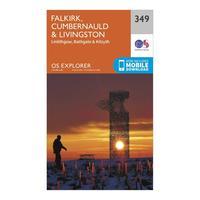 Ordnance Survey Explorer 349 Falkirk, Cumbernauld & Livingston Map With Digital Version, Orange