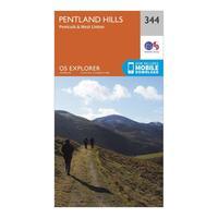 Ordnance Survey Explorer 344 Pentland Hills Map With Digital Version, Orange