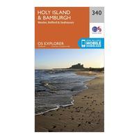 Ordnance Survey Explorer 340 Holy Island & Bamburgh Map With Digital, Orange