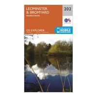 Ordnance Survey Explorer 202 Leominster & Bromyard Map With Digital Version, Orange