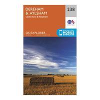 Ordnance Survey Explorer 238 East Dereham & Aylsham Map With Digital Version, Orange