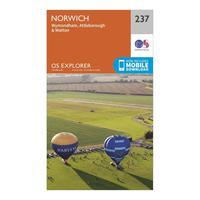 ordnance survey explorer 237 norwich map with digital version orange