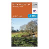 Ordnance Survey Explorer 230 Diss & Harleston Map With Digital Version, Orange