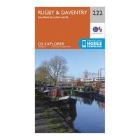 Ordnance Survey Explorer 222 Rugby, Daventry, Southam & Lutterworth Map With Digital Version, Orange