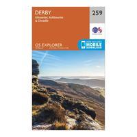 Ordnance Survey Explorer 259 Derby, Uttoxeter, Ashbourne & Cheadle Map With Digital Version, Orange