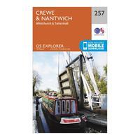 Ordnance Survey Explorer 257 Crewe & Nantwich Map With Digital Version, Orange