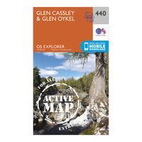 Ordnance Survey Explorer Active 440 Glen Cassley & Glen Oykel Map With Digital Version, Orange