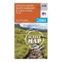 Ordnance Survey Explorer Active 448 Strath Naver & Loch Loyal Map With Digital Version, Orange
