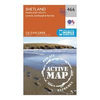 Ordnance Survey Explorer Active 476 Shetland - Mainland South Map With Digital Version, Orange